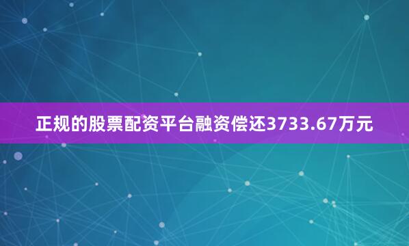 正规的股票配资平台融资偿还3733.67万元